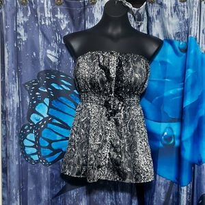 Peplum button down tube blouse sz L